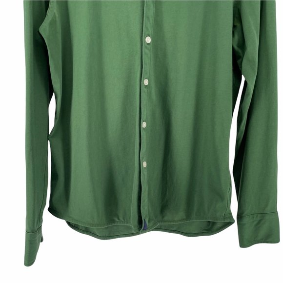 Untuckit green knit long sleeve button down top M - Picture 4 of 12